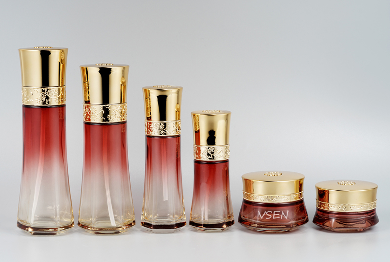 新款猪肝色hth.com套装瓶子定制批发(图1)